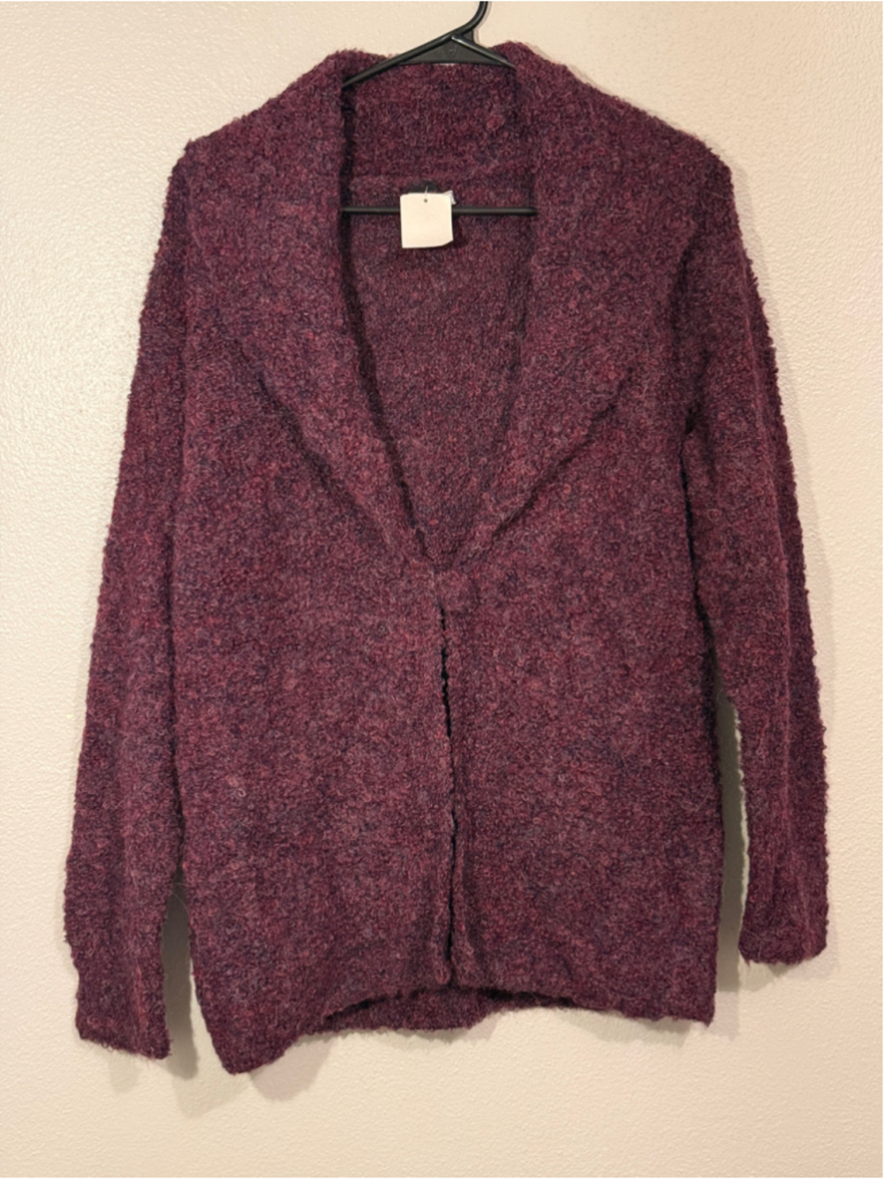 Tabask Handmade Peru Alpaca Wool Blend Bouclé Shawl Cardigan Size S